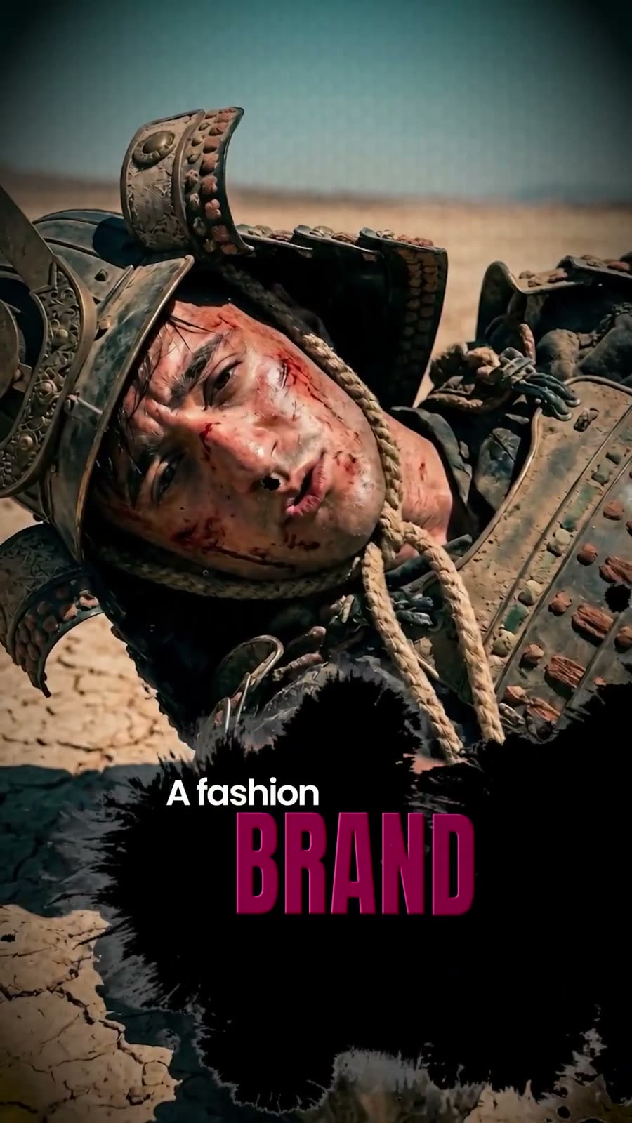 A bloodied samurai in the dunes